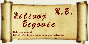 Milivoj Begović vizit kartica